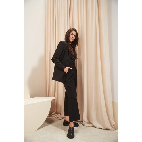 Marisse Plain Wide-Leg Trousers Cene