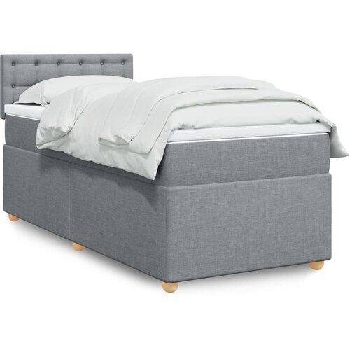 vidaXL Krevet s oprugama i madracem svjetlosivi 100x200 cm od tkanine Cijene