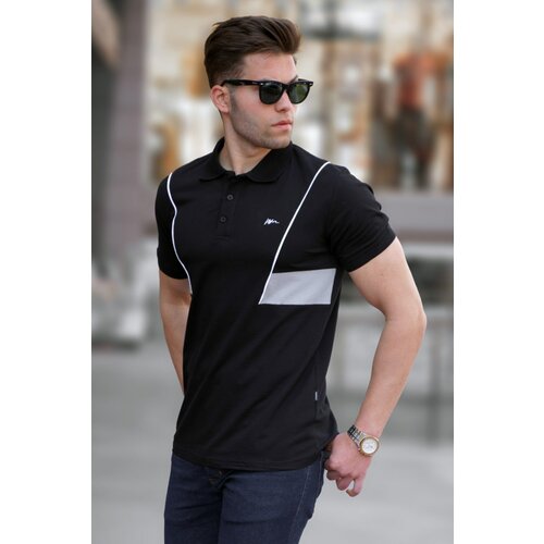 Madmext Men's Black Polo Neck T-Shirt 5243 Slike