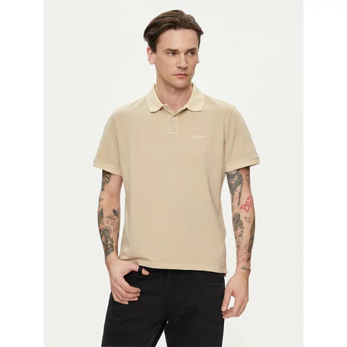 PepeJeans Polo majica New Oliver Gd PM542099 Bež Regular Fit