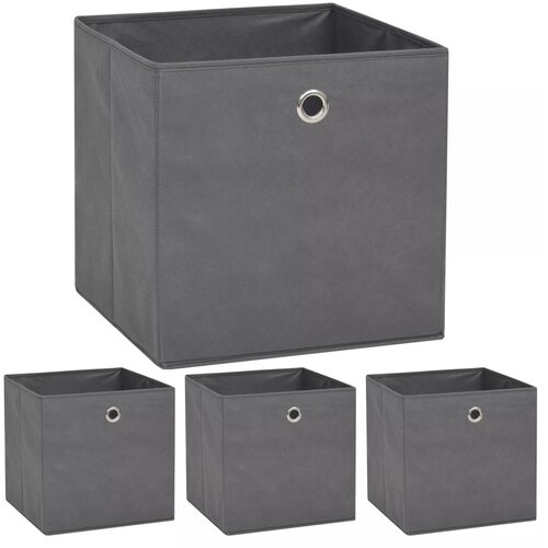 vidaXL Škatle za shranjevanje 4 kosi netkano blago 32x32x32 cm sive Cene