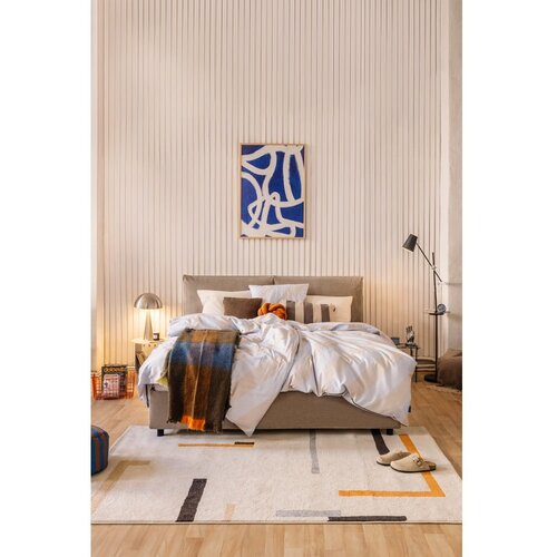 Bonami Selection Smeđe-sivi tapecirani bračni krevet s podnicom i prostorom za odlaganje 180x200 cm Myra Pillow &amp;ndash; Slike