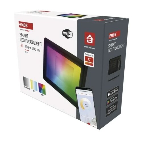 Emos LED reflektor Gosmart 50 W, 4300 lm, RGB+CCT, IP65 Cene