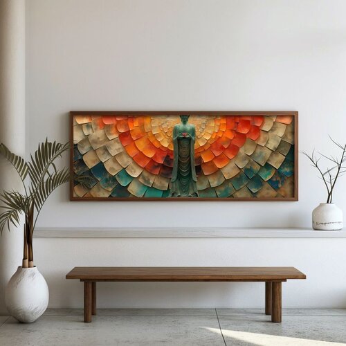 WALLXPERT FAH017-150 Multicolor Decorative Framed MDF Painting Cene