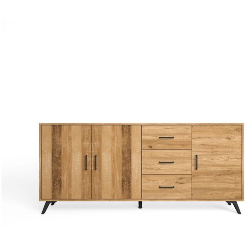 Marckeric Niska komoda u dekoru hrasta u prirodnoj boji 181x81 cm Nordic - Slike