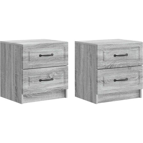  Noćni ormar s ladicama 2 pcs Siva sonoma 43 x 34,5 x 44,5 cm Cene