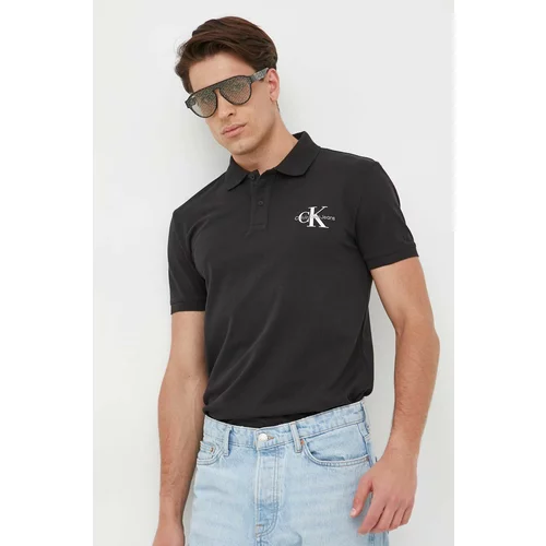 Calvin Klein Jeans Polo majica za muškarce, boja: crna, s tiskom