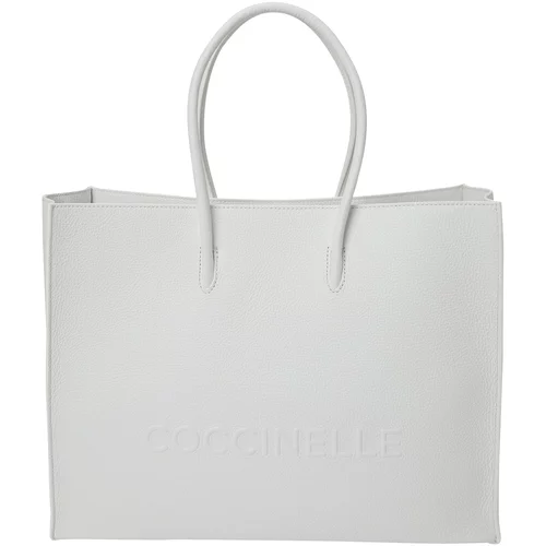 Coccinelle Nakupovalna torba naravno bela