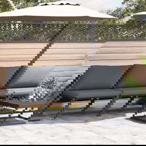 VidaXL Kompleti zunanjega pohi&amp;scaron;tva z blazino z blazino 3 pcs Antracit Slike