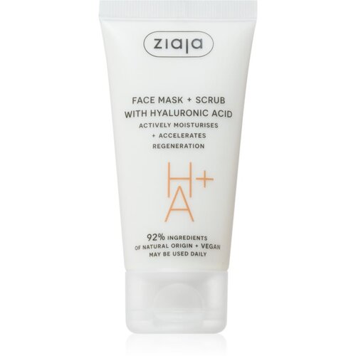 Ziaja Face Mask + Scrub with Hyaluronic Acid maska za piling 55 ml Slike