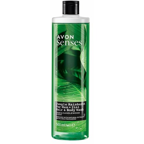 Avon Senses Jungle Rainburst kupka za kosu i telo za muškarce 500ml Cene