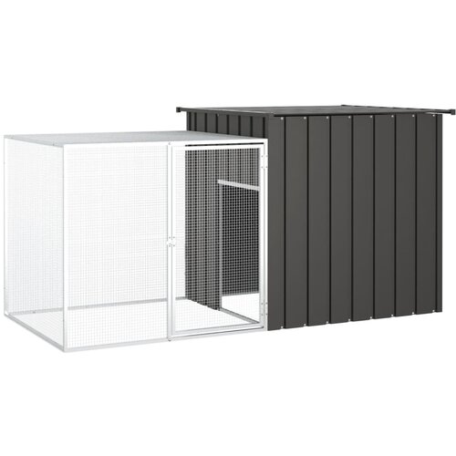 VidaXL Kavez za zečeve antracit 200 x 91 x 100 cm od pocinčanog čelika Slike