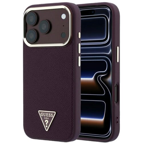 SAS CG MOBILE Maska Guess Grained Triangle Logo MagSafe za iPhone 17 Pro/ 18 Pro burgundy Cene