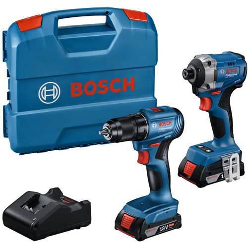 Bosch Set aku alata Bu&scaron;ilica-odvrtač GSR 18V-85 LI i Udarni odvrtač GDR 18V-215, 2&times;2.0Ah, Punjač GAL 18V-40, L-Boxx kofer 136 Cene