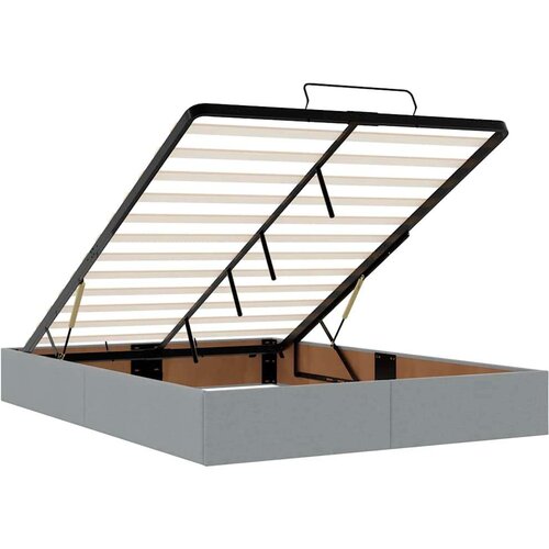 vidaXL Otomanski krevet s madracem&LED svijetlosivi 140x190 cm tkanine Cene