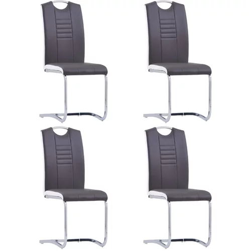  konzolne blagovaonske stolice od umjetne kože 4 kom sive