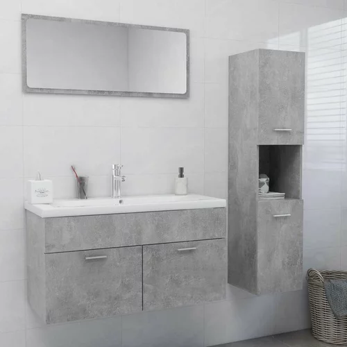  Komplet kopalniškega pohištva betonsko sive barve iverna plošča, (20909300)
