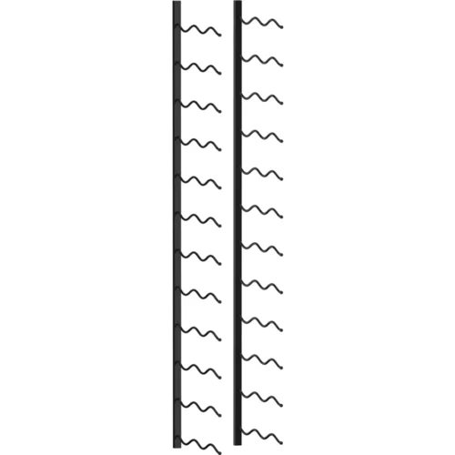 vidaXL Stensko stojalo za vino za 24 steklenic črno železo