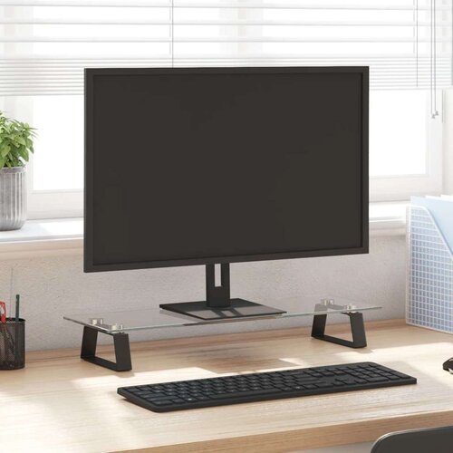  Za monitor crni 60x20x8 cm kaljeno staklo i metal Cijene