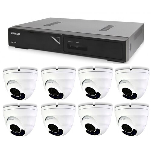 Avtech Komplet kamera 1x NVR AVH2109AX i 8x 2MPX Motorzoom IP Dome kamera DGM2443SVSE + 8x UTP kabel 1x RJ45 - 1x RJ45 Cat5e 15m! Cijene