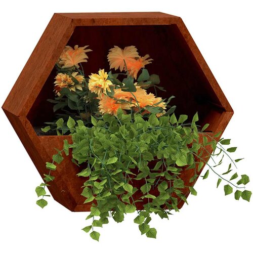  Zidne sadilice 2 kom boja hrđe od čelika COR-TEN 46x10x40 cm Slike