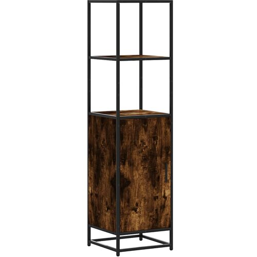 Maison Chic Visoka omara - Komoda - Predalnik dimljen hrast 35,5x35x139 cm inž. les in kovina, (21721580) Slike