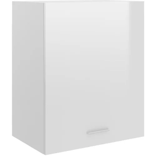  Viseča omarica visok sijaj bela 50x31x60 cm iverna plošča