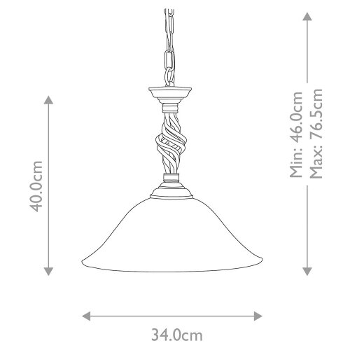 Elstead Lighting Elstead PB-P-BLK-GOLD - Luster na lancu PEMBROKE 1xE27/60W/230V Slike
