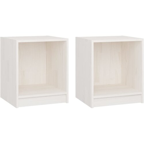 Maison Chic Dvo delni komplet Nočne omarice - Nočne mize bela 35,5x33,5x41,5 cm trdna borovina, (21690194) Cene