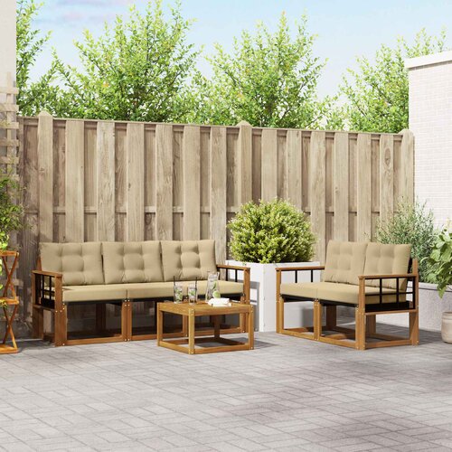  Set vanjskih sofa 6 kom. Prirodna i bež Cene