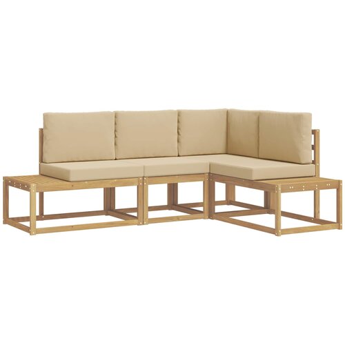 vidaXL Set vanjskih sofa 3 Komad Bijela i bež Poliester - Bijela i bež Cijene