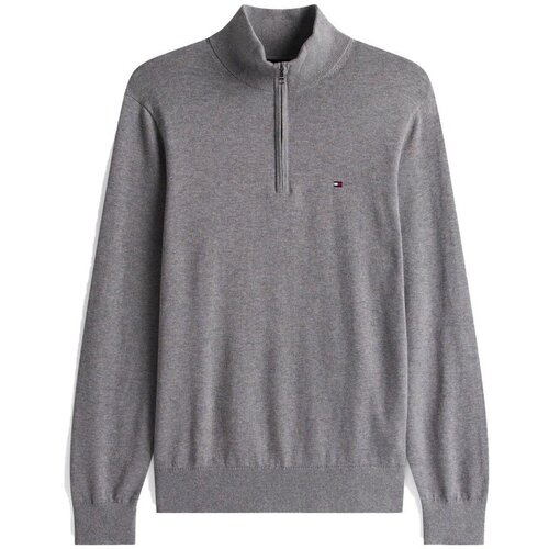 Tommy Hilfiger Puloverji ESSENTIAL COTTON ZIP MOC Siva Cene