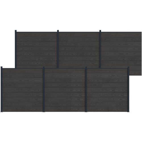 PANEL ograde 6 pcs WPC i aluminij Crna Cene