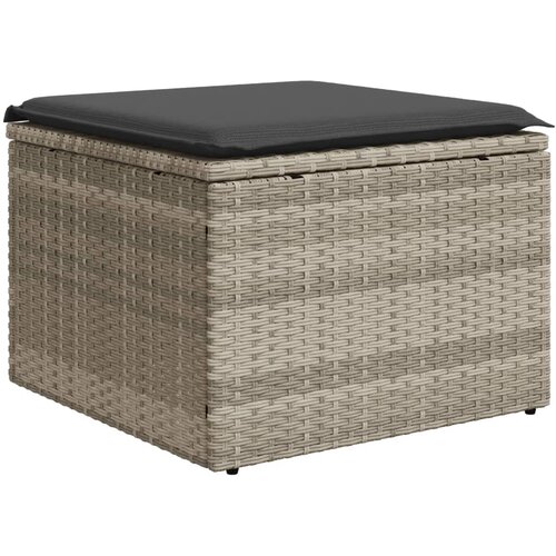 Maison Chic Vrtni stolček - Vrtni stoli z blazino svetlo siv 55x55x37 cm poli ratan JS839, (21878613) Slike