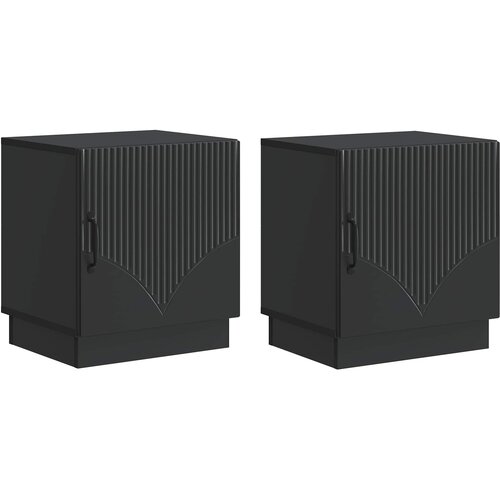  Noćni ormarić 2 pcs Crna 43 x 34,5 x 47 cm Konstruirano drvo Cijene