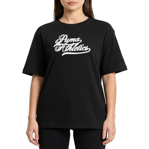 Puma Ženska majica Graphics Relaxed Varsity TEE, Crna Slike