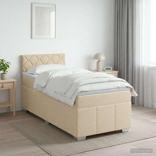  Boxspring krevet s madracem Krem 80 x 200 cm Tkanina Cene
