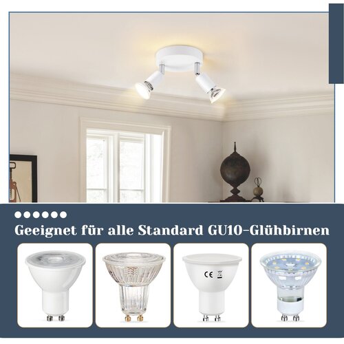 Nettlife LED stropna svetilka GU10 - 2 moderna okrogla stropna reflektorja stropna reflektorja za spalnico in dnevno sobo - brez žarnice bela, (22116677) Cene