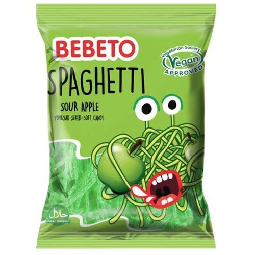 Bebeto gumeni bomboni spaghetti jabuka 80 g Slike