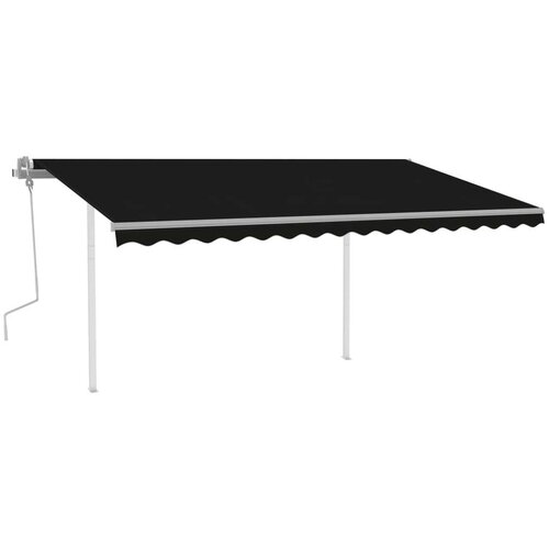 vidaXL Ročno zložljiva tenda s stebrički 4x3,5 m antracitna Cene