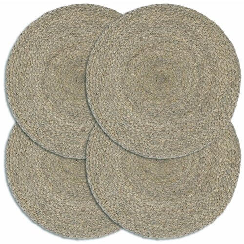vidaXL Pogrinjki 4 kosi sivi 38 cm okrogli iz jute Cene