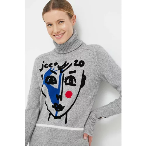 Rossignol Vuneni pulover JCC za žene, boja: siva, s dolčevitom