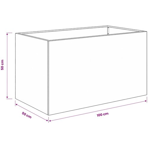  Vrtna saksija Srebrna 100 x 50 x 50 cm Pocinčani čelik Slike