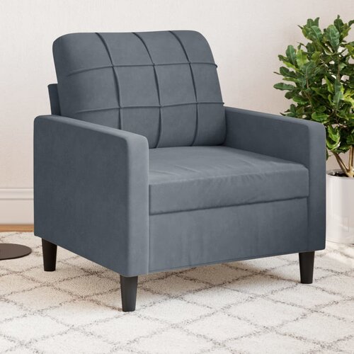  The Living Store Fotelj temno siv 60 cm žamet - Enosed, (21495027) Slike