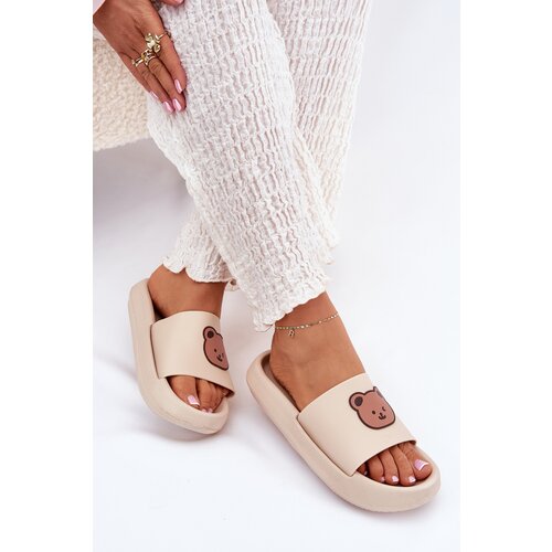 Boto Women's Foam Slippers With Bear Beige Lalon Cijene