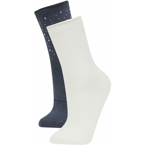 Defacto Woman Appliqued 2 Piece Cotton Long Socks Slike