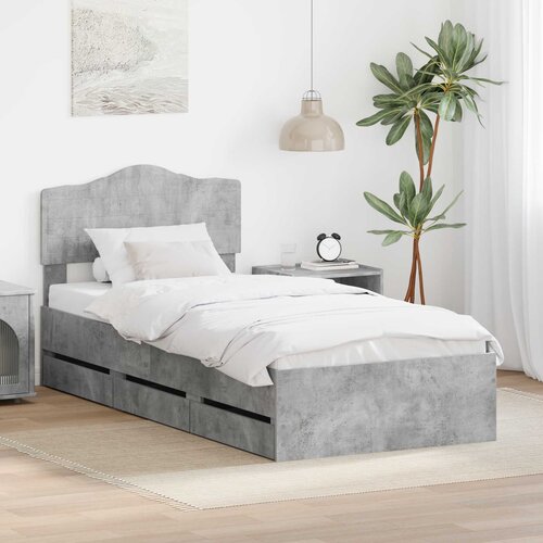  Krevetna konstrukcija s ladicama Betonski sivi 90 x 200 cm Siva 206 x 93 x 90 cm Cene