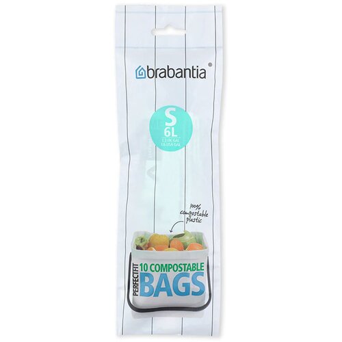 Brabantia Biorazgradljive vreče za smeti PerfectFit, 6 L, 10 kosov Slike