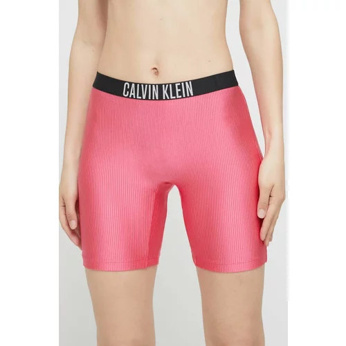 Calvin Klein Kratke hlače za žene, boja: ljubičasta, glatki materijal, srednje visoki struk