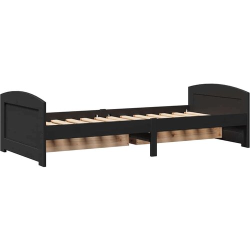 VidaXL Dnevni krevet s 2 ladice bez madraca &amp;quot;IRUN&amp;quot; crni 90x200 cm Slike